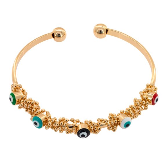 4 braceletsEvil eye, Nazar Gold Metal, talisman, open cuff, turkish eye - Picture 12 of 16